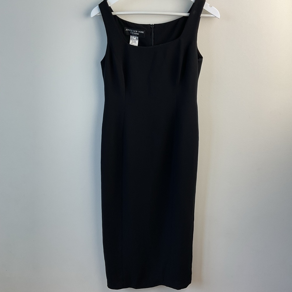 Jones New York Evening Classic Black Long Dress Size 8 Petite